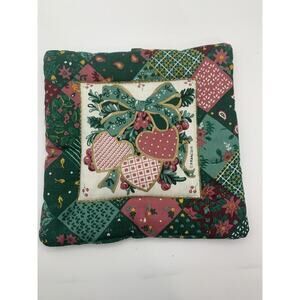 Vintage Franco Pot Holder Pink Hearts Country Cottagecore Farmhouse EUC